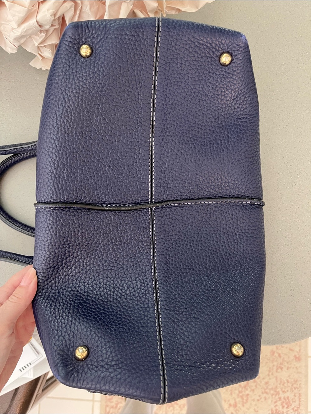 Tod's Blue Leather Handbag - Picture 7 of 15